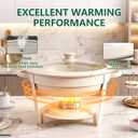 Chafing Dishes for Buffet,4 Pack 5QT Maifanite-Coated Chafing Dishes, White Chafing Dish Buffet Set with Glass Lid and Lid Holder,Food Warmers for Parties Buffet for Wedding,Church Events,Birthday