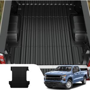 Truck Bed Mat Compatible with 2019-2025 Chevrolet Silverado 1500 5.8 Ft Bed Liner All Weather GMC Sierra Bed Mat 2024 Chevy Silverado GMC Sierra Accessories (2019-2025,5.8Ft)