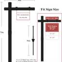 Vinyl PVC Real Estate Sign Post 6' Tall (Connected type), Black Realtor Yard Sign Post with Flat Cap for Open House, 36" Arm Holds Up to 24" Sign