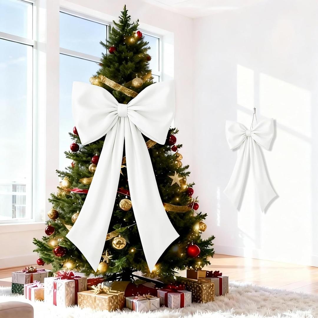 White Bow Decor 2 Pack,Large & Small White Coquette Room Backdrop Wall Decor for Bachelorette Baby Shower Bridal Shower Bow Birthday Decorations