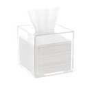HBlife Acrylic Tissue Box Holder & Cover with Magnetic Bottom, Multi-Use Dryer Sheet & Mask Case Organizer for Bathroom, Car, Office, Table - Clear Square, 5.51 x 5.51 x 5.91 Inches