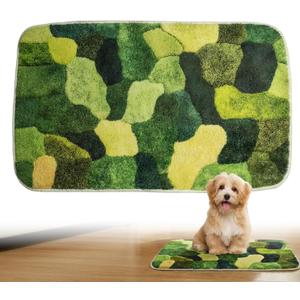 Washable Pee Pads for Dogs, 30" x 17" Faux Moss Reusable Puppy Pads for Dog Potty Training, Durable Absorbent Leakproof Dog Grass Pad for Crate Couch Car Seat Pet Bed Home Indoor Use