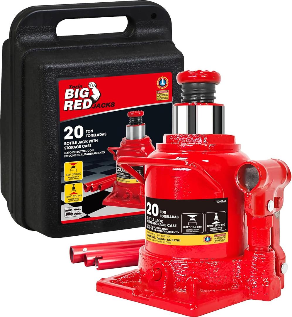 Big Red Hydraulic Bottle Jack with Carrying Case, 20 Ton (40,000 lb) Capacity,T92007S Big Red Hydraulic Bottle Jack with Carrying Case, 20 Ton (40,000 lb) Capacity,T92007S