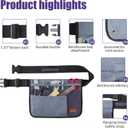 Garden Tool Belt for Men & Women, Denim Wide Adjustable 5-Pocket Waist Tool Apron - Heavy Duty Tool Pouch for Gardening, DIY, Carpenter, Woodworking, Painting, Seamstress, and Crafts (Purple)