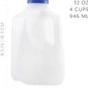 Cornucopia Brands 32oz Plastic Jugs (6-Pack); 1-Quart / 32-Ounce Bottles w/Caps for Juice, Water, Sports and Protein Drinks and Milk, BPA-Free