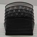 Desk File Organizer, Metal Mesh Vertical Desktop File Folder Holder for Office & School & Home, 1 Pack (Black)