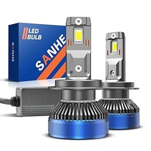 SANHE Upgraded H7 Fog Light Bulbs, 6500K White 40000LM 600% Super Bright H7 Light Bulbs, Plug and Play, IP68 Waterproof, Pack of 2