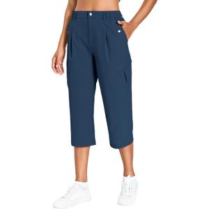 Women's Cargo Capris Lightweight Quick Dry Hiking Pants Water Resistant Summer Travel Pants with 6 Pockets 2026, Large