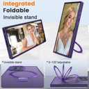 Compatible with Samsung Galaxy S22 Ultra Case with Magnetic Ring Stand, Military Drop Protection, Anti-Scratch/Anti-Fingerprint Translucent Matte Case for Samsung S22 Ultra (Purple)