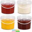 4 Pack 1.6 Gallon Plastic Bucket with Lid, Round Food Grade Large Storage Container for Water, Paint, Ice & Daily Use