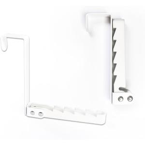 Over the Door Hooks 2 Pack, HAOYIJIA Folding Over the Door Drying Rack with Soft Rubber Prevent Scratches, Heavy Duty White Door Hooks Hanging Clothes Towels Bags and Robe for Bathroom Laundry Kitchen