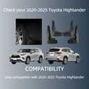 Mud Flaps Splash Guards for Toyota Highlander 2020-2026 Custom Fit All Weather Exterior Accessories（Not fit Grand Highlander）