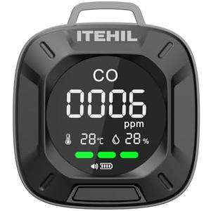 Portable Carbon Monoxide Detector, Mini 3-in-1 CO Detector for Travel & Camping, Camping Carbon Monoxide Detector for RV Car