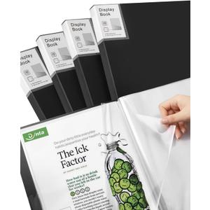 Binder with Plastic Sleeve 4 Pack 8.5"x11" Demo Book Black Portfolio Folder with Protective Film 30 Pockets 60 Page Capacity