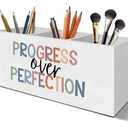 Decor Wooden Pen Pencil Holder for Home Office Desk Accessories, Makeup Brush Toothbrush Holder Organizer for Bathroom