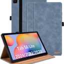 Case for Samsung Galaxy Tab S6 Lite 10.4 inch 2024/2022/2020 (SM-P620/P625/P610/SM-P615/SM-P613/SM-P619) Multi-Angle Viewing Smart Cover with Pocket, Business PU Leather with Card Slot-Gray