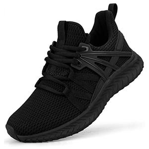 Abboos Womens Sneakers Running Sport Aerobics Shoe Fashion Workout Athletic Casual Walking Shoes for Women Black Size 8