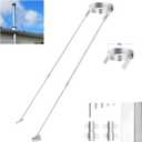 2025 Update Silver Plated High-End Ebusin 8" Extended Roof Bracket Supports Chimney Stove Pipe for DuraVent Triple Wall 4" I.D ,Suitable for All Outer Diameters of 8", Stability Against Wind & Snow
