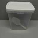 Tight-Lock Rice Container 10-15 Lbs - Airtight Flour Container with Scoop - Food-Grade Plastic Food Storage Container for Cereal, Sugar - Dry Food Dispenser for Kitchen, Pantry Organizers and Storage (Shiny White)