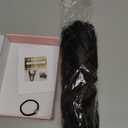 REECHO Curly Hair Extensions, 4PCS 16 inch Clip in Hair Extensions Lace Weft Short Curly Hair Extension Clip Ins Invisible Natural Hairpieces for Women, Off Black