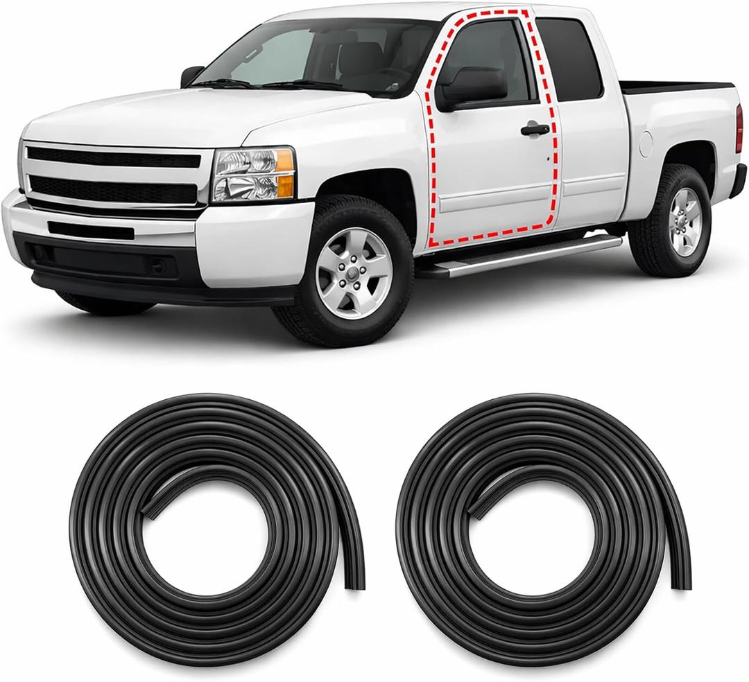 Front Door Weather Stripping for 2007-2014 Chevy Silverado 1500 2500HD 3500HD, GMC Sierra 1500 2500HD 3500HD, Driver & Passenger Side Replacement, 2 Pack