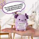 TOYMIS Positive Axolotl Crochet, Mini Cute Pocket Knitted Encouragement Axolotl Emotional Plush Animal Crochet Toy Uplifting Gifts for Friends Party Decoration Christmas Day Birthday Presents(Purple)