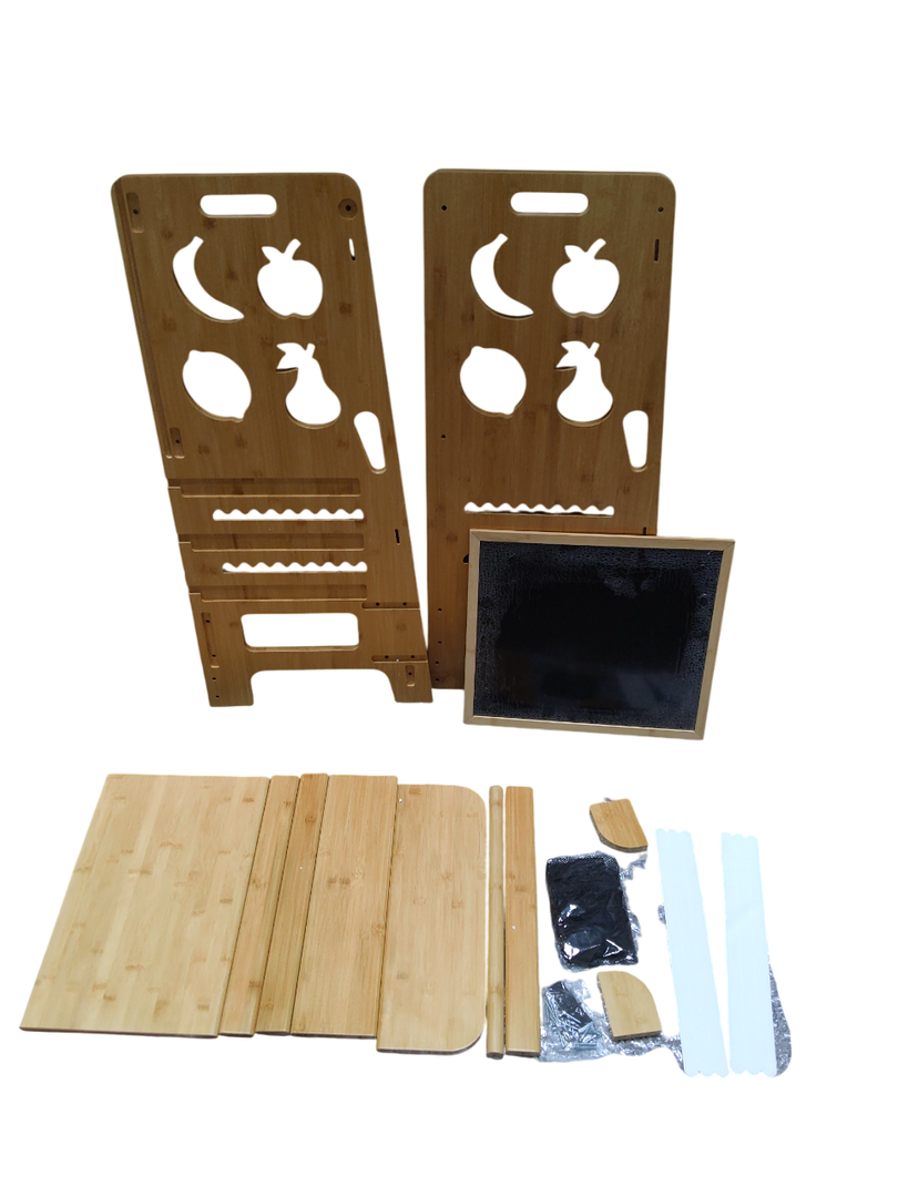 Wooden Kids Kitchen Step Stool Kitchen. Bathroom &:Bedroom With ChalkBoard