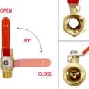 Brass 3/4" NPT Male to 3/4" NPT Female Shut-Off Ball Valve for Water Fuel Air