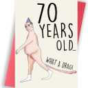 2 x Funny 70th Birthday Card, 70th Birthday Gifts for Men Him Husband Boyfriend Dad Grandpa, Unique 70th Birthday Decorations, Best 70 Year Old Birthday Card Gifts Idea