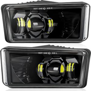Silverado LED Fog Lights for 07-14 Chevy Silverado 1500/Silverado 2500HD 3500HD/Suburban 1500/Suburban 2500/Tahoe/Avalanche/GMC Yukon Accessories, 60W Fog Light Assembly Kit, Bumper Fog Lamps