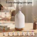 URPOWER 120ML Ceramic Essential Oil Diffuser, Ultrasonic Aromatherapy Diffuser with 7-Color Lights, Auto Shut-Off, Quiet Oil Diffuser for Bedroom, Home Office