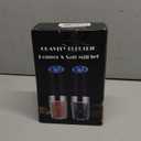 Gravity Electric Salt and Pepper Grinder set of 2, Automatic Salt And Pepper Grinder Set, Adjustable Roughness, Battery Powered, LED Light, 2 Pack, (Khaki)