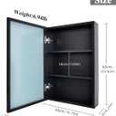 ANTIS'S HOME Medicine Cabinet, Non-recessed Matte Black Aluminum Bathroom Mirror with Storage, 16 x 24 inch Mirror Cabinet Wall Mounted Storage Cabinet, Rectangle Modern Vanity Cabinets, 15.74" x 23.62" x 4.96"