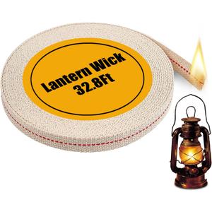 32.8 Feet Oil Lamp Wicks, Each Roll is 1/2-inch Wide Wicks for Oil Lamps, Cotton Oil Lamp Wick Can Be Used As Fuel for Kerosene Lamps, Lanterns and Oil Lamps