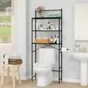 MallBoo Over The Toilet Storage Rack, Metal 3-Tier Over Toilet Organizer Shelf, Freestanding Above Toilet Shelf for Bathroom, Laundry(Black)