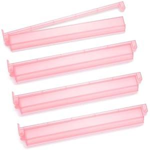 Lyonghzb Mahjong Racks, 4PCS Clear Acrylic Mahjong Racks with Pushers, American Mahjong Accessories Mahjong Gifts Pink