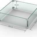 20"x20"x6" Square Fire Pit Wind Guard, Guard for 28-32 inch Fire Pit Table, 5/16 Inch Thickness Clear Tempered Glass