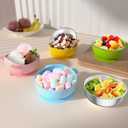 Stainless Steel Baby Bowls with Suction, 2-in-1 SUS304 Toddlers Bowl & Removable Silicone Suction Kids Bowl, Anti Scald Non Toxic Snack Container for Baby Food Feeding, 4 Colors Set (Tropical Sparks)