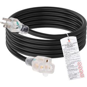 Sekelo 12AWG Heavy Duty 20A Adapter Cord, NEMA 5-20P to 5-15R/5-20R/6-15R/6-20R, 4-in-1 20A 125V to 250V Extension Cord, 10FT