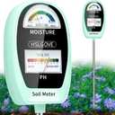 HSLGOVE Soil Test Kit, 2-in-1 Soil Moisture Meter/Soil PH Meter, Dual Screen Soil Tester, Soil Moisture Meter for Plants Watering/Gardening for Lawn,Farm Indoor&Outdoor Use-MintGreen