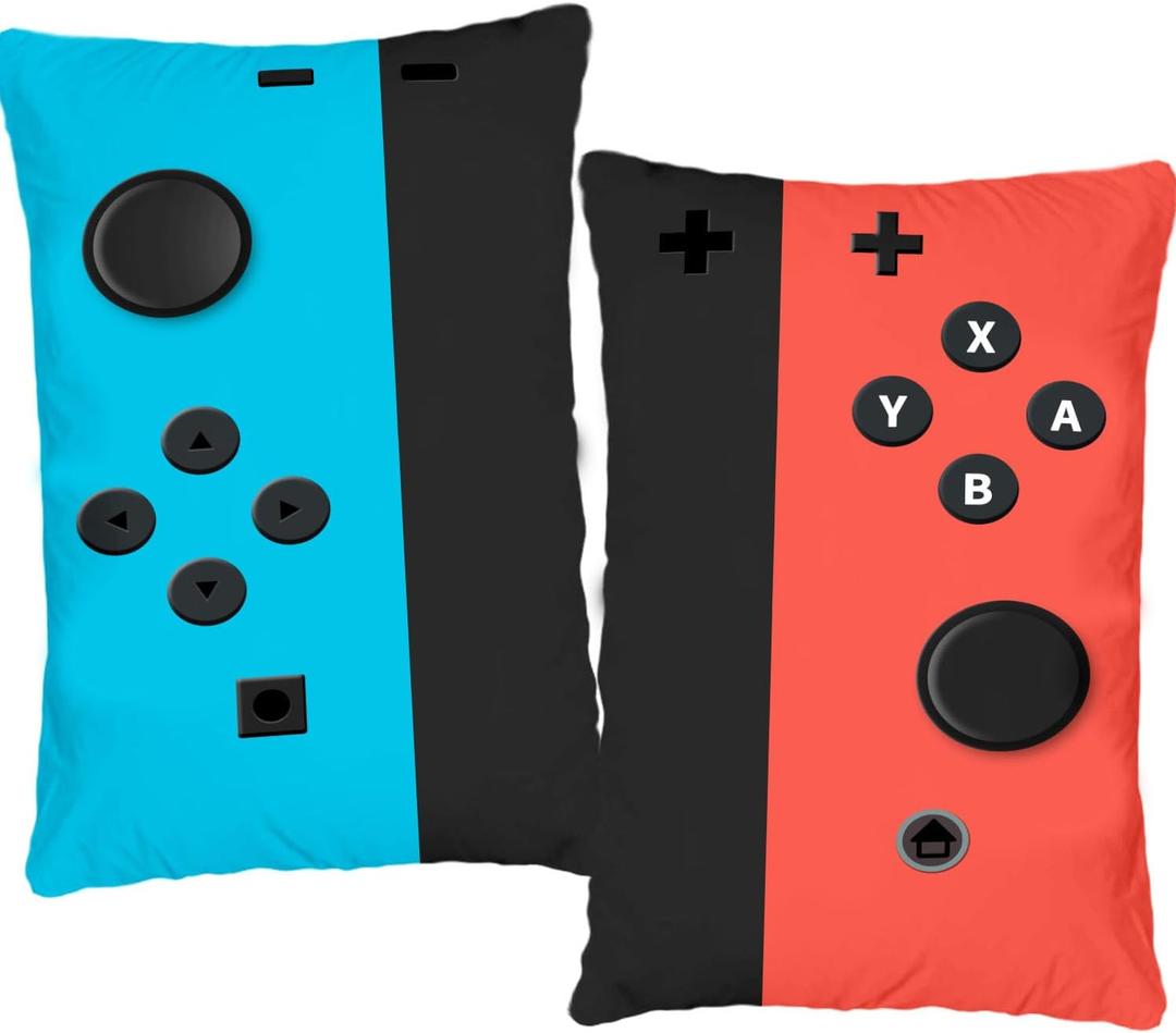 Undergo A Set of 2 Throw Pillow Cases- Gamer Gifts for Teen Boys - Soft Gaming Throw Pillow Cases Cushion Covers for Living Room Bedroom Game Room Decor 12 x 20 inches (Red)