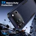 Magnetic for iPhone 17 Pro Max Case, Heavy Duty Protection, 23ft Military-Grade Drop Protection, Compatible with MagSafe, Tough Non-Slip, Matte Surface Phone case for iphone 17 Pro Max 6.9", Deep Blue