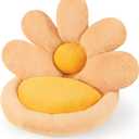 Ditucu Flower Shape Chair Pillow Cute Seat Cushion 19 inch Comfy Lazy Sofa Floor Pillows Dorm Seating for Bedroom Decor Orange
