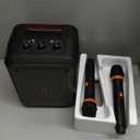 JYX Karaoke Machine, Portable Bluetooth Speaker with 2 Wireless Microphones, RGB Lights, Echo, 40W 5.25" Woofer, Rechargeable, AUX/USB/TF, Mic In, for Adults & Kids, Home Party & Outdoor & Church(Black)