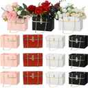 12pcs Paper Flower Bags for Bouquets, Flower Boxes for Arrangements, Paper Flower Gift Bags with Handles Florist Supplies for Weddings Mother's Day (12PCS-Mixed Colors)
