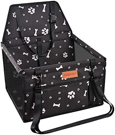 SWIHELP Dog Car Seat Puppy Portable Pet Booster Car Seat with Clip-On Safety Leash and PVC Support Pipe, Anti-Collapse,Perfect for Small Pets