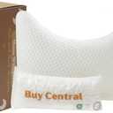 Crescent Side Sleeper Pillow for Neck Pain Relief - Premium Adjustable Shredded Memory Foam for Neck & Shoulder Support, Queen Size, CertiPUR-US & Oeko-TEX Certified