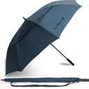 72 Huge Golf Umbrella 72 Inch Large Oversize Windproof for Rain Heavy Duty, Automatic Open With Double Canopy Vented - Blue