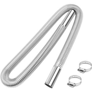 1 inch Stainless Steel Exhaust Hose,39.3" Flexible Exhaust Pipe,Diesel Heater Flexible Exhaust Tubing with 2 Hose Clamps Generator Exhaust Hose Parking Air Heater Fuel Tank Diesel Gas