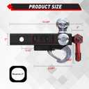 TYT Tri Ball Mount Trailer Hitch Fits 2 inch Receiver, Triple Balls (1-7/8", 2", 2-5/16") with Tow Hook & Shackle,10,000lbs GTW,1,000 lbs Tongue Weight, Includes Hitch Pin Lock